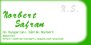 norbert safran business card